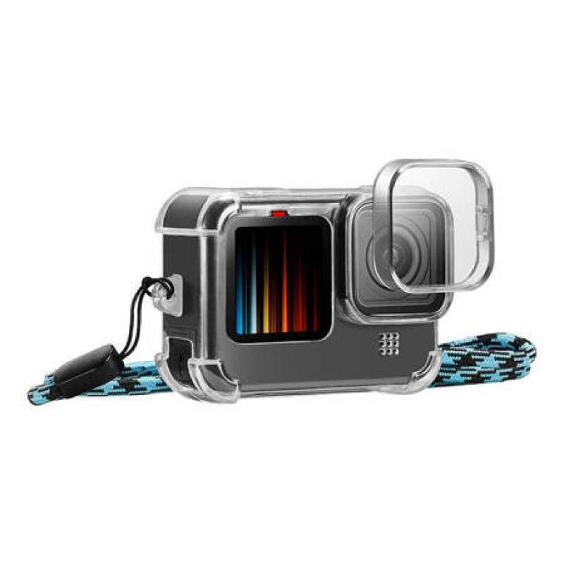 Θήκη Puluz Housing Silicone Case with Lens Cap & Neck Strap for GoPro Hero 9 / Hero 10 / Hero 11 / Hero 12 Clear