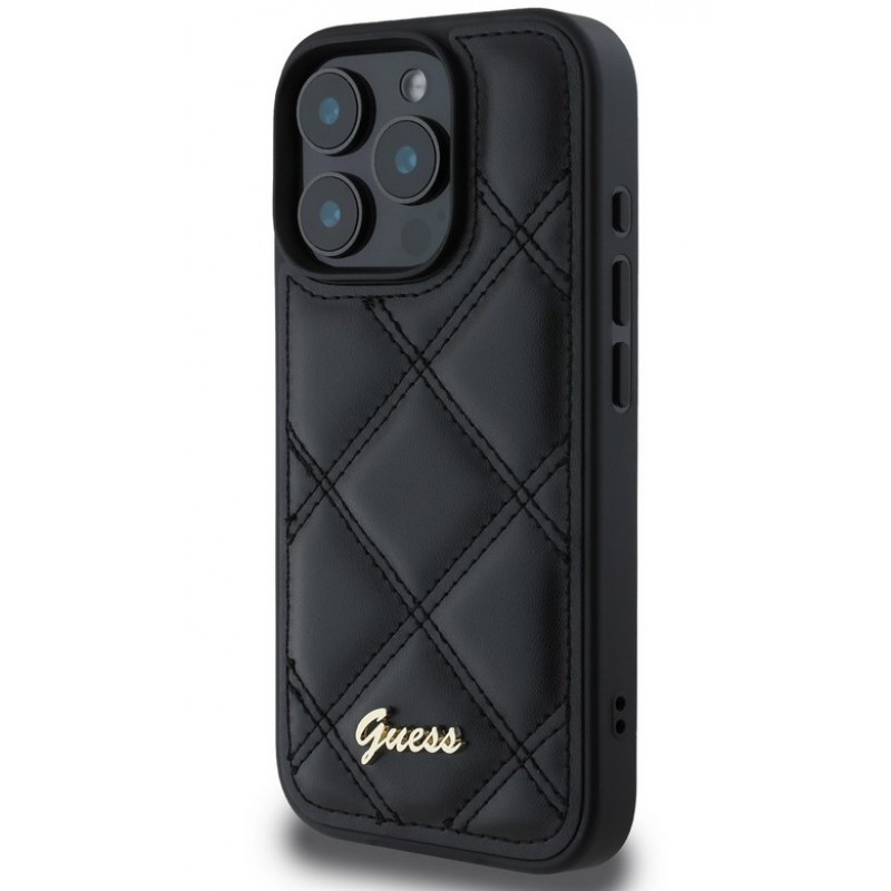 Θήκη Guess PU Leather Quilted Case Apple iPhone 16 Pro Max (6.9") Black