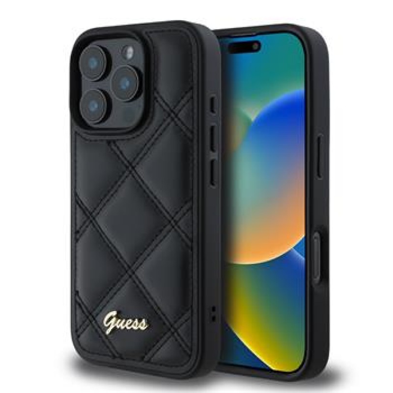 Θήκη Guess PU Leather Quilted Case Apple iPhone 16 Pro Max (6.9") Black