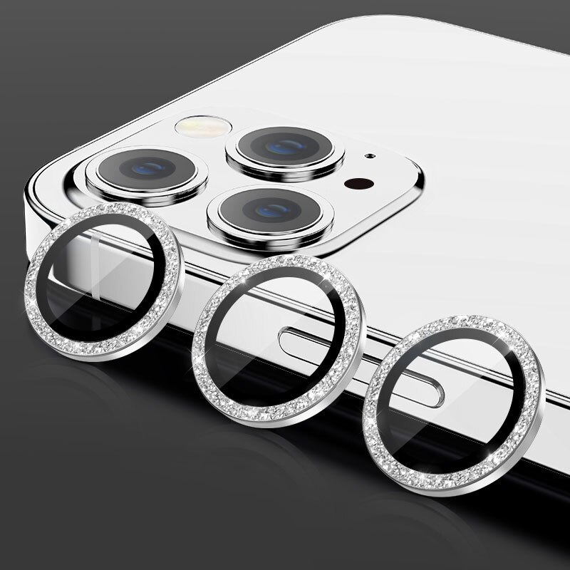 Γυαλί Προστασίας Hard Diamond Camera Lens with Metal Ring  Iphone 16 Pro (6.1'')/16 Pro Max (6.9") Tempered Glass 9H AntiCrash / AntiShock Black