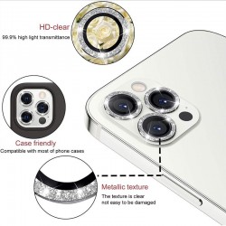 Γυαλί Προστασίας Hard Diamond Camera Lens with Metal Ring  Iphone 16 Pro (6.1'')/16 Pro Max (6.9") Tempered Glass 9H AntiCrash / AntiShock Black