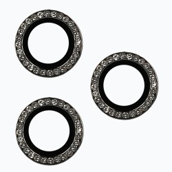 Γυαλί Προστασίας Hard Diamond Camera Lens with Metal Ring  Iphone 16 Pro (6.1'')/16 Pro Max (6.9") Tempered Glass 9H AntiCrash / AntiShock Black