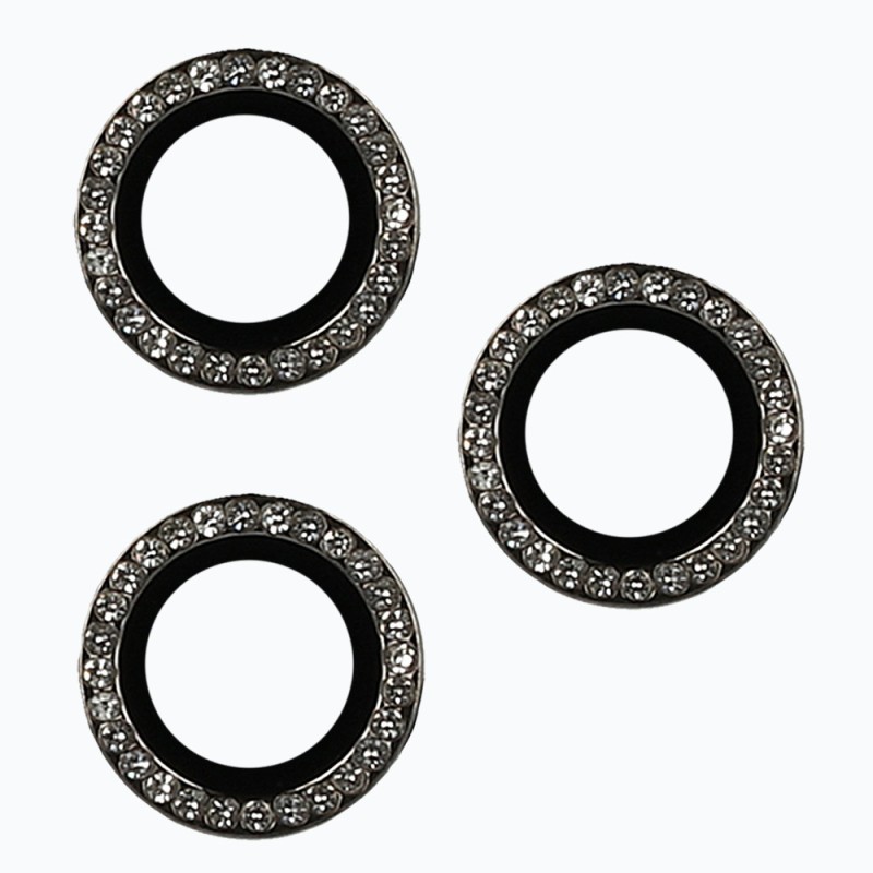 Γυαλί Προστασίας Hard Diamond Camera Lens with Metal Ring  Iphone 16 Pro (6.1'')/16 Pro Max (6.9") Tempered Glass 9H AntiCrash / AntiShock Black