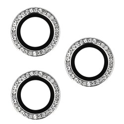 Γυαλί Προστασίας Hard Diamond Camera Lens with Metal Ring  Iphone 16 Pro (6.1'')/16 Pro Max (6.9") Tempered Glass 9H AntiCrash / AntiShock Silver