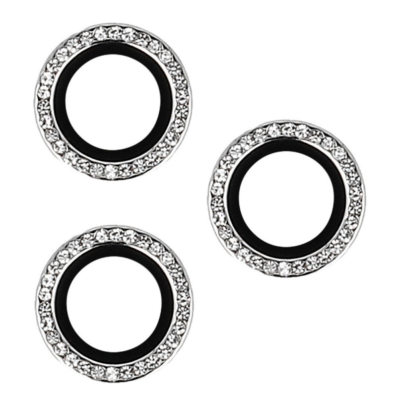 Γυαλί Προστασίας Hard Diamond Camera Lens with Metal Ring  Iphone 16 Pro (6.1'')/16 Pro Max (6.9") Tempered Glass 9H AntiCrash / AntiShock Silver