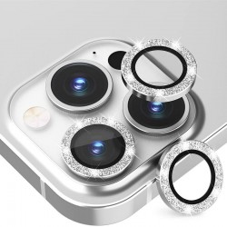 Γυαλί Προστασίας Hard Diamond Camera Lens with Metal Ring  Iphone 16 Pro (6.1'')/16 Pro Max (6.9") Tempered Glass 9H AntiCrash / AntiShock Silver