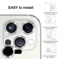 Γυαλί Προστασίας Hard Diamond Camera Lens with Metal Ring  Iphone 16 Pro (6.1'')/16 Pro Max (6.9") Tempered Glass 9H AntiCrash / AntiShock Silver