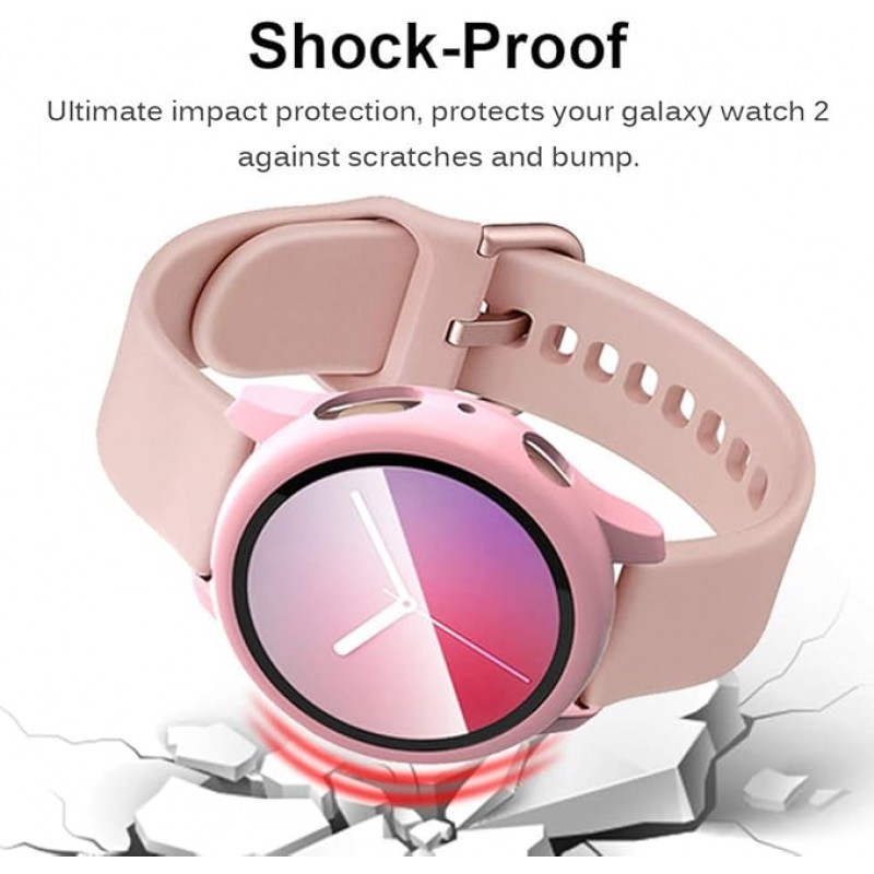 Θήκη PC Full Glass Screen Protector Samsung Galaxy Watch Active2 (44mm) Pink