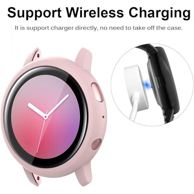 Θήκη PC Full Glass Screen Protector Samsung Galaxy Watch Active2 (44mm) Pink