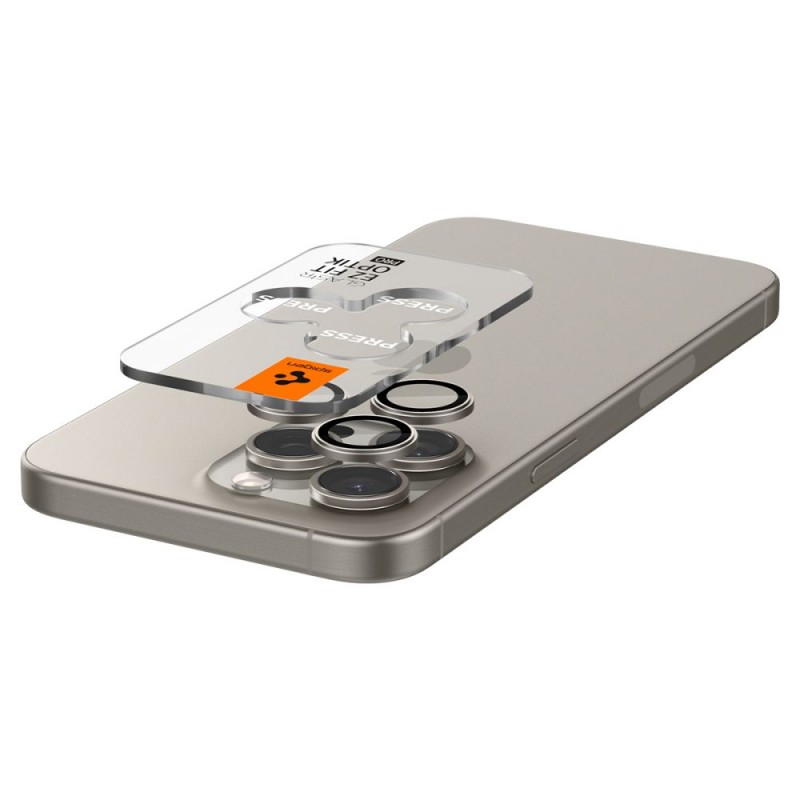 Γυαλί Προστασίας Spigen Optik. Pro Glass Tr Ez Fit Camera Lens Apple iPhone 16 Pro (6.1")/16 Pro Max (6.7") Natural Titanium (AGL07163)  (2τμχ)