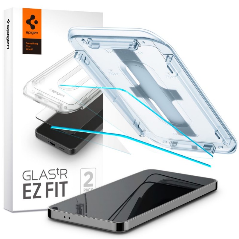 Γυαλί Προστασίας Spigen Glass EZ FIT FC 2-Pack Samsung Galaxy S24 / S25 Full Screen Cover Black (AGL07440)