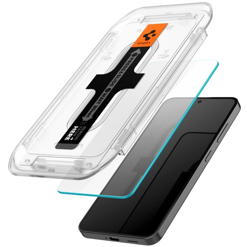 Γυαλί Προστασίας Spigen Glass EZ FIT FC 2-Pack Samsung Galaxy S24 / S25 Full Screen Cover Black (AGL07440)