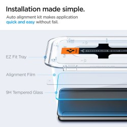 Γυαλί Προστασίας Spigen Glass EZ FIT FC 2-Pack Samsung Galaxy S24 / S25 Full Screen Cover Black (AGL07440)