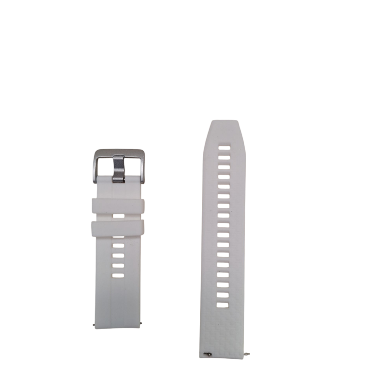 Ανταλλακτικό λουράκι QuickFit Silicone Strap Stripes White για Samsung Galaxy Watch3(45mm)/Watch(46mm)/Huawei Watch 3 (46mm)/ Watch 3 Pro (48mm)/GT 2/Pro/Honor GS Pro/Amazfit GTR 3 (46mm)/GTR 3 Pro/GTR(47mm)/ Stratos 3(48mm) (22mm)