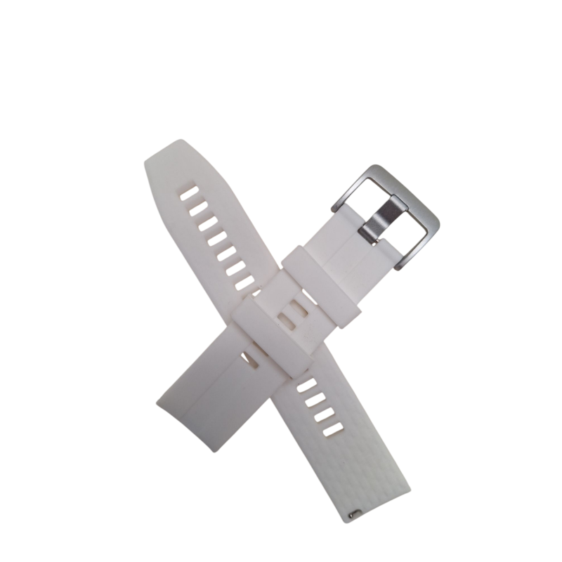 Ανταλλακτικό λουράκι QuickFit Silicone Strap Stripes White για Samsung Galaxy Watch3(45mm)/Watch(46mm)/Huawei Watch 3 (46mm)/ Watch 3 Pro (48mm)/GT 2/Pro/Honor GS Pro/Amazfit GTR 3 (46mm)/GTR 3 Pro/GTR(47mm)/ Stratos 3(48mm) (22mm)