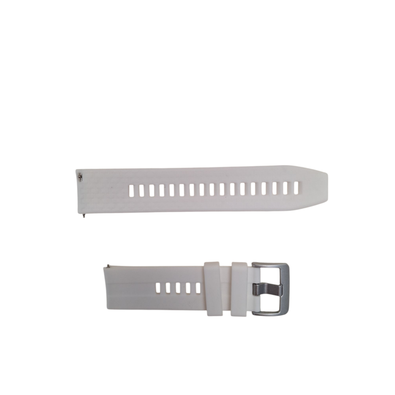 Ανταλλακτικό λουράκι QuickFit Silicone Strap Stripes White για Samsung Galaxy Watch3(45mm)/Watch(46mm)/Huawei Watch 3 (46mm)/ Watch 3 Pro (48mm)/GT 2/Pro/Honor GS Pro/Amazfit GTR 3 (46mm)/GTR 3 Pro/GTR(47mm)/ Stratos 3(48mm) (22mm)