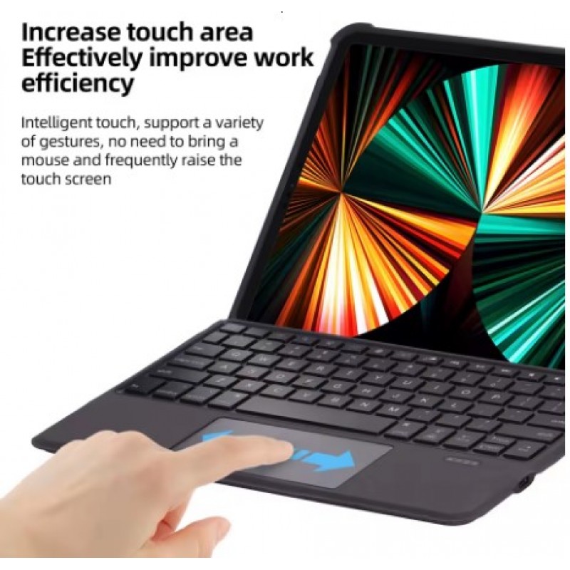 Θήκη Πληκτρολογίου/ Υποδοχή Γραφίδας & Keyboard QWERTY with Touchpad Apple iPad Air 10.9" (2020)/Air 10.9" (2022) / iPad Air 11" (2024) Black