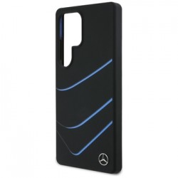 Θήκη Mercedes Silicone Contrasted Curves MagSafe for Samsung Galaxy S25 Ultra black 