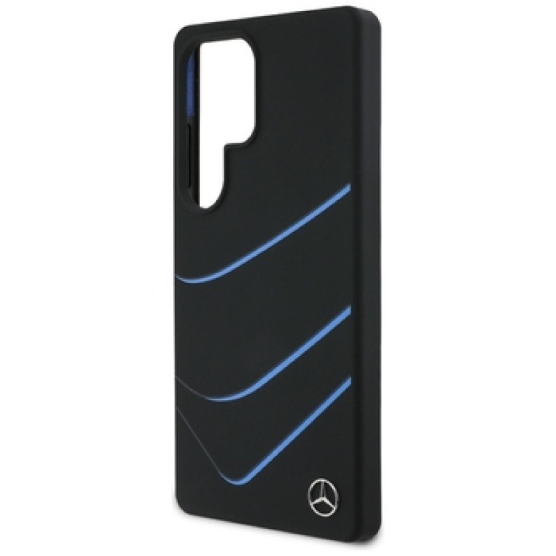 Θήκη Mercedes Silicone Contrasted Curves MagSafe for Samsung Galaxy S25 Ultra black 