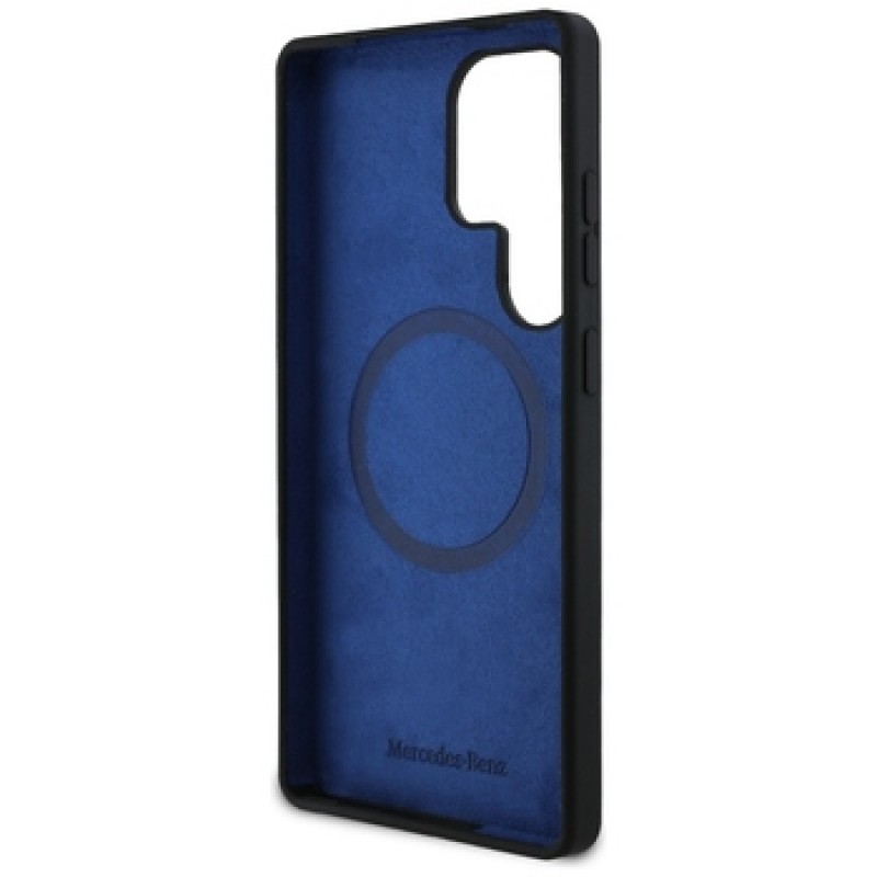Θήκη Mercedes Silicone Contrasted Curves MagSafe for Samsung Galaxy S25 Ultra black 