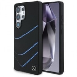 Θήκη Mercedes Silicone Contrasted Curves MagSafe for Samsung Galaxy S25 Ultra black 