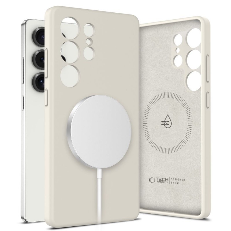 Θήκη Tech-Protect Liquid Silicone Magsafe Samsung Galaxy S25 Ultra 5G S938 Cosmic Latte