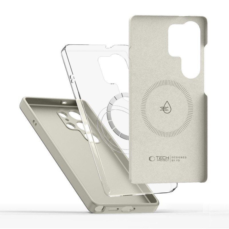 Θήκη Tech-Protect Liquid Silicone Magsafe Samsung Galaxy S25 Ultra 5G S938 Cosmic Latte