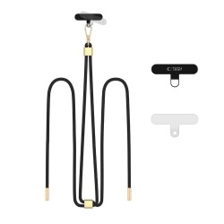 Λουράκι Λαιμού στήριξης Θήκης Tech-Protect C2S Rope CrossBody Strap Black/Gold