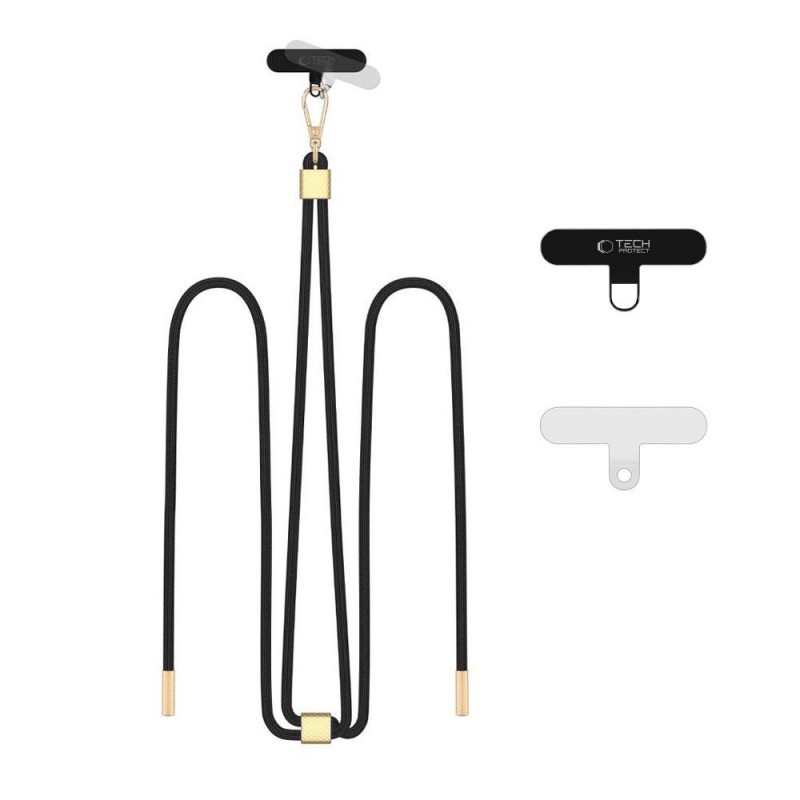  Λουράκι Λαιμού στήριξης Θήκης Tech-Protect C2S Rope CrossBody Strap Black/Gold