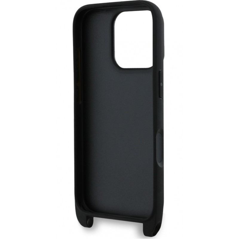 Θήκη Karl Lagerfeld Saffiano Crossbody Strap Karl and Choupette Case Apple iPhone 16 Pro Max (6.9") Black