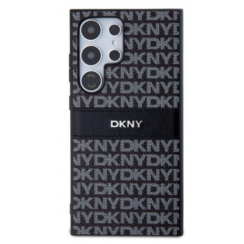 Θήκη DKNY PU Leather Repeat Pattern Tonal Stripe Case Samsung Galaxy S24 Ultra 5G S928 Black