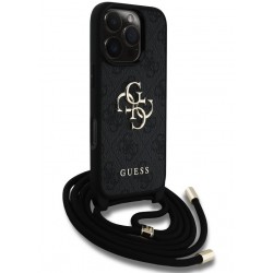 Θήκη Guess PU 4G Metal Logo Crossbody Strap Case for iPhone 16 Pro Max (6.9") Black