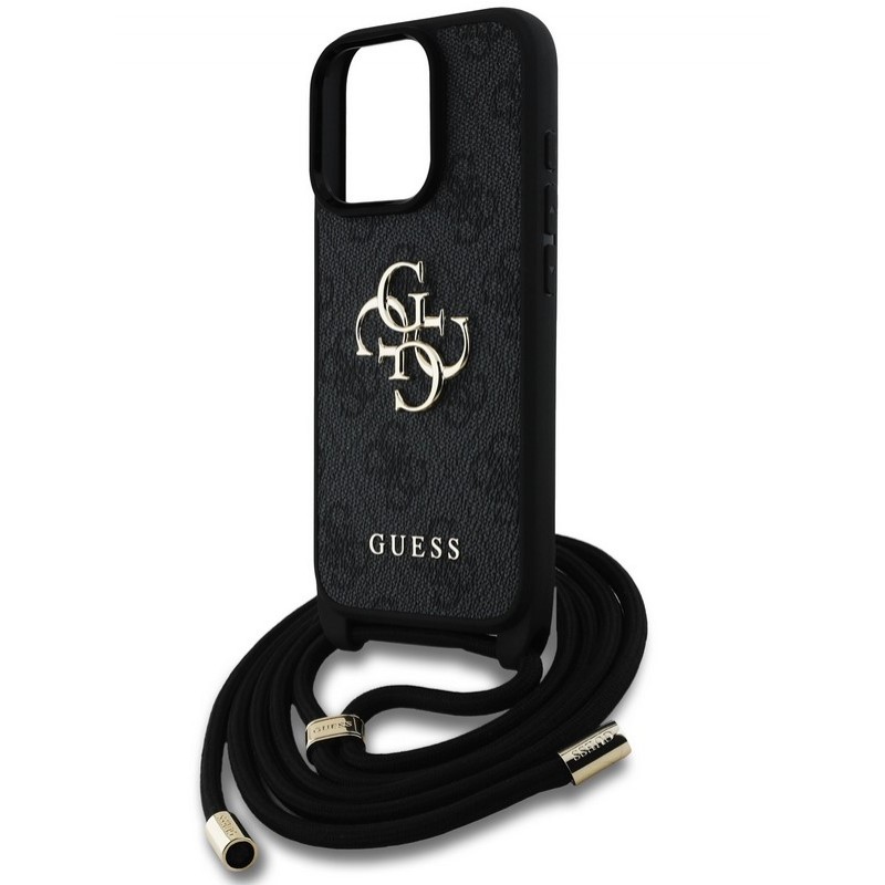 Θήκη Guess PU 4G Metal Logo Crossbody Strap Case for iPhone 16 Pro Max (6.9") Black