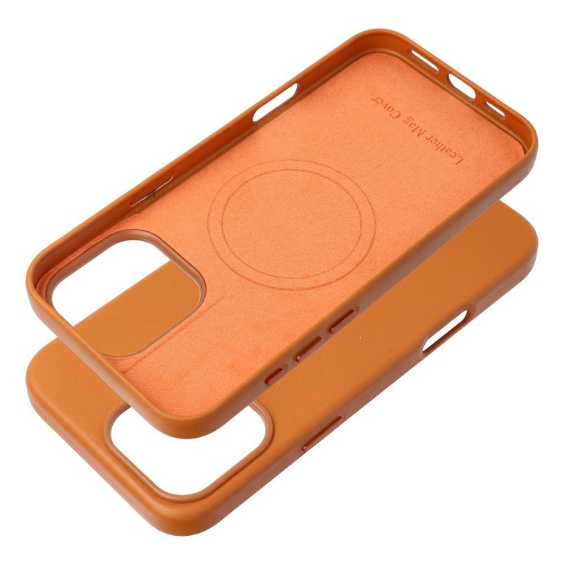 Θήκη Leather Mag Cover Case For Iphone 16 Pro Max Orange