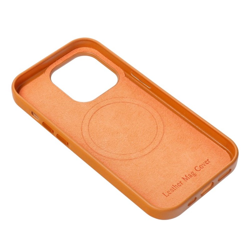 Θήκη Leather Mag Cover Case For Iphone 16 Pro Max Orange