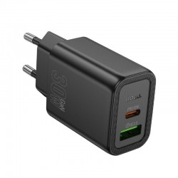 Φορτιστής Ταξιδιού Hoco N63 Gentle PD30W+QC3.0 Black