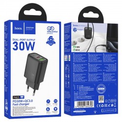 Φορτιστής Ταξιδιού Hoco N63 Gentle PD30W+QC3.0 Black