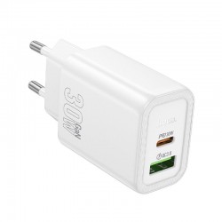 Φορτιστής Ταξιδιού Hoco N63 Gentle PD30W+QC3.0 White