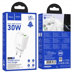 Φορτιστής Ταξιδιού Hoco N63 Gentle PD30W+QC3.0 White