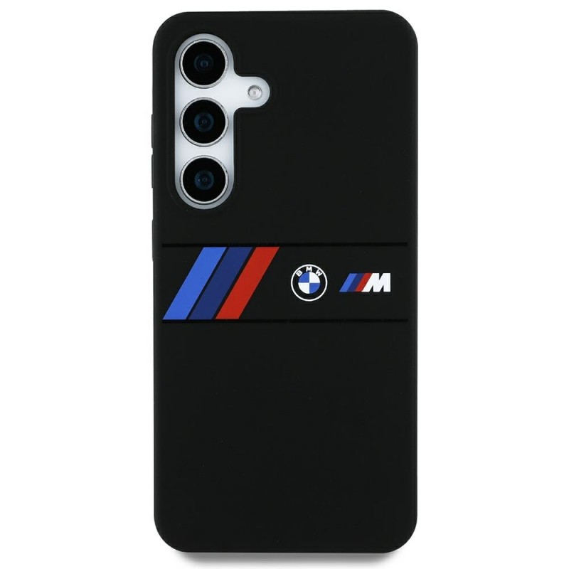 Θήκη BMW PU Leather Carbon MagSafe Tricolor Line Case Samsung Galaxy S25 Ultra S938 Black