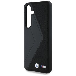 Θήκη BMW PU Leather Carbon MagSafe Tricolor Line Case Samsung Galaxy S25 S931 Black