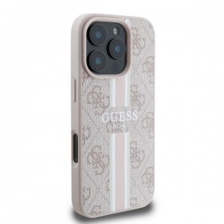 Θήκη Original Case GUESS hardcase 4G Printed Stripes MagSafe  Case Apple iPhone 16 Pro Max (6.9") Pink