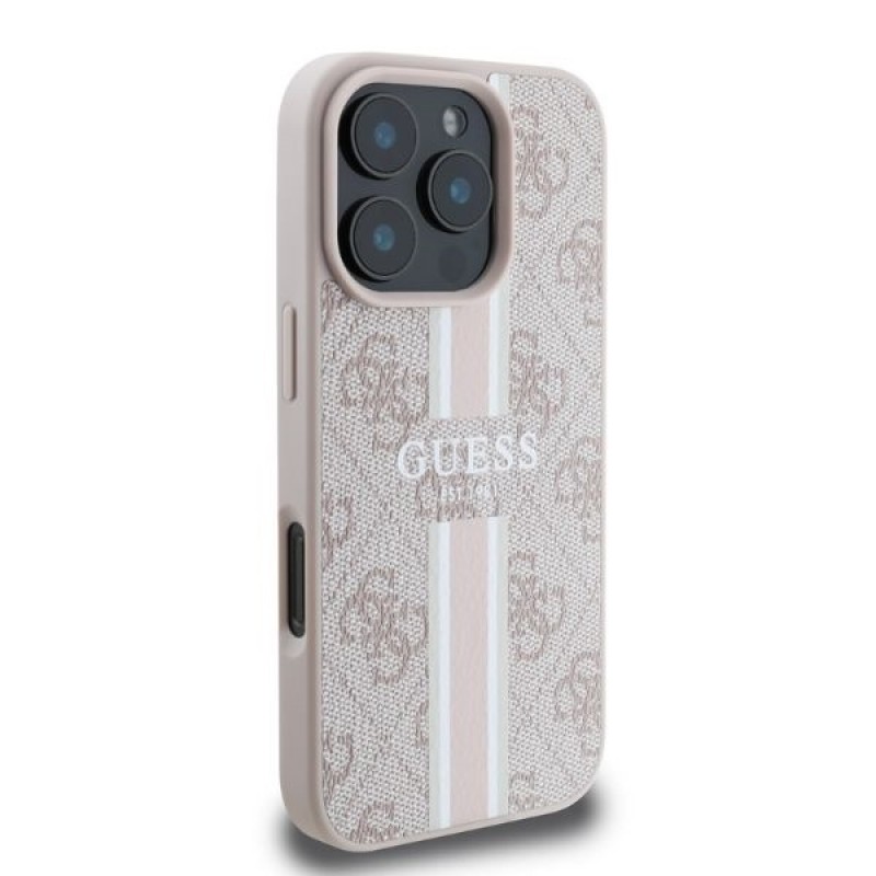 Θήκη Original Case GUESS hardcase 4G Printed Stripes MagSafe  Case Apple iPhone 16 Pro Max (6.9") Pink