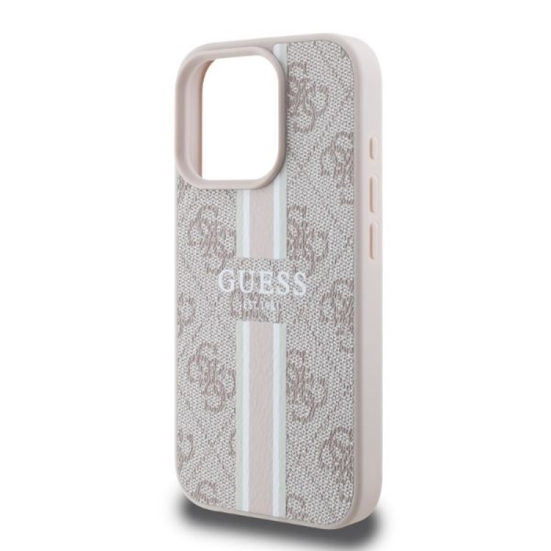 Θήκη Original Case GUESS hardcase 4G Printed Stripes MagSafe  Case Apple iPhone 16 Pro Max (6.9") Pink