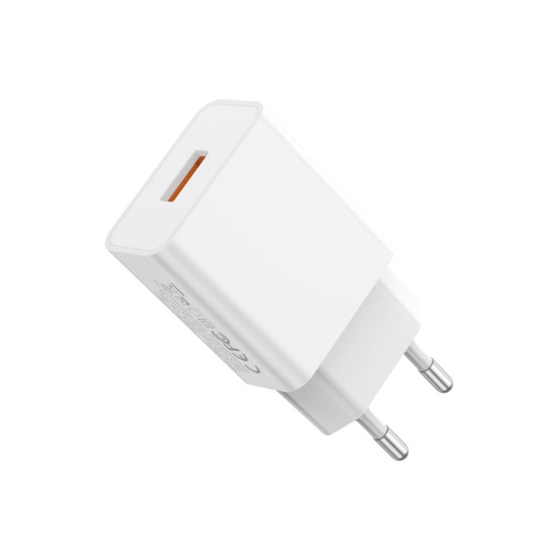 Φορτιστής Ταξιδιού XO L127 QC3.0 USB-A to Type-C 18W PD Fast Charger White
