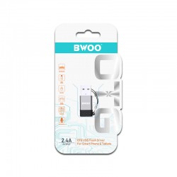 Μετατροπέας BWOO USB-A Male σε USB-C Female Γκρι  (BZ-38)