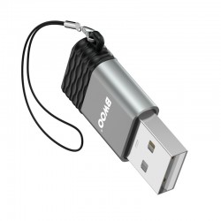 Μετατροπέας BWOO USB-A Male σε USB-C Female Γκρι  (BZ-38)