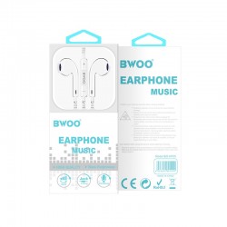 Handsfree Ακουστικά BWOO BO-HF05 In-Ear Με Βύσμα 3.5mm White