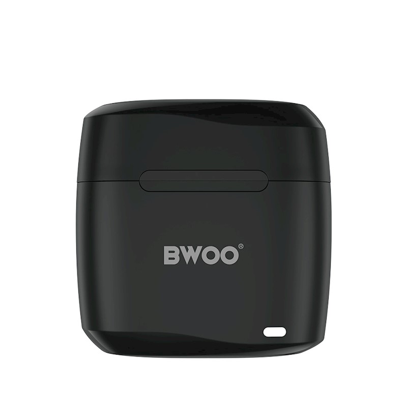 Earbud Bluetooth Handsfree Ακουστικά BWOO BW94 με Αντοχή στον Ιδρώτα και Θήκη Φόρτισης Black