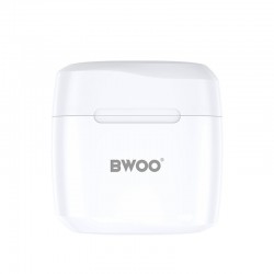 Earbud Bluetooth Handsfree Ακουστικά BWOO BW94 Με Αντοχή Στον Ιδρώτα Και Θήκη Φόρτισης White